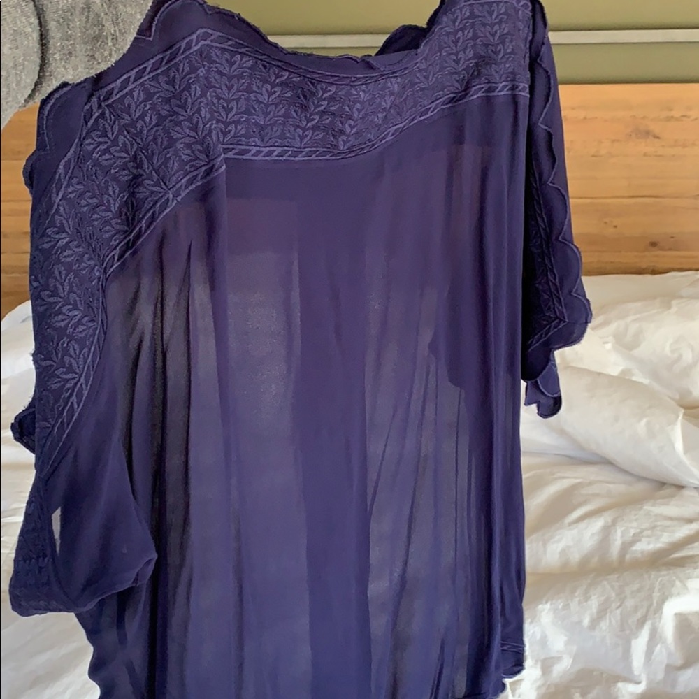 NWOT Isabel Marant Etoile Blue Scalloped Blouse - Picture 7 of 7